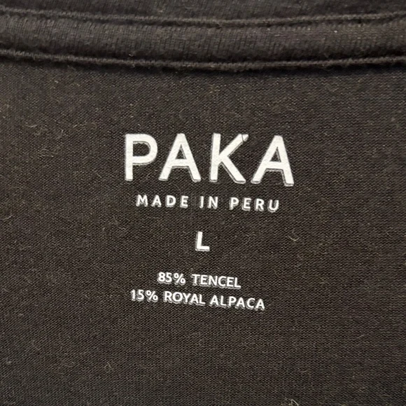 PAKA Classic Black Long Sleeve Crewneck Tee - Picture 4 of 11